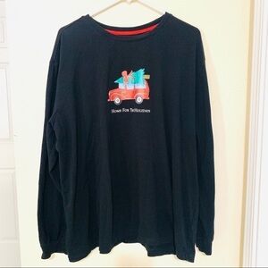 PAJAMAGRAM Xmas Black long sleeves T-shirt XL